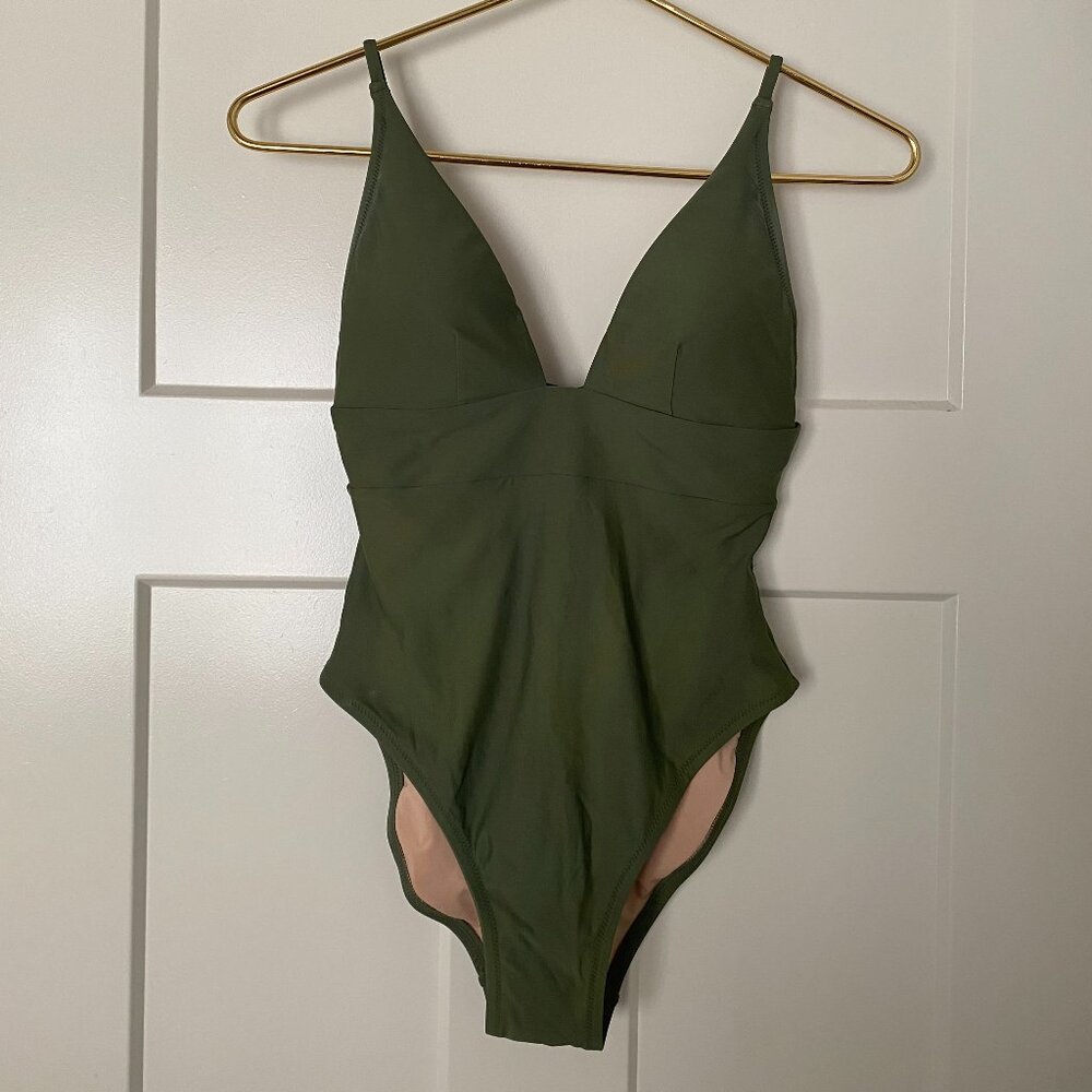 J. Crew - Deep V-neck French One-Piece Swimsuit